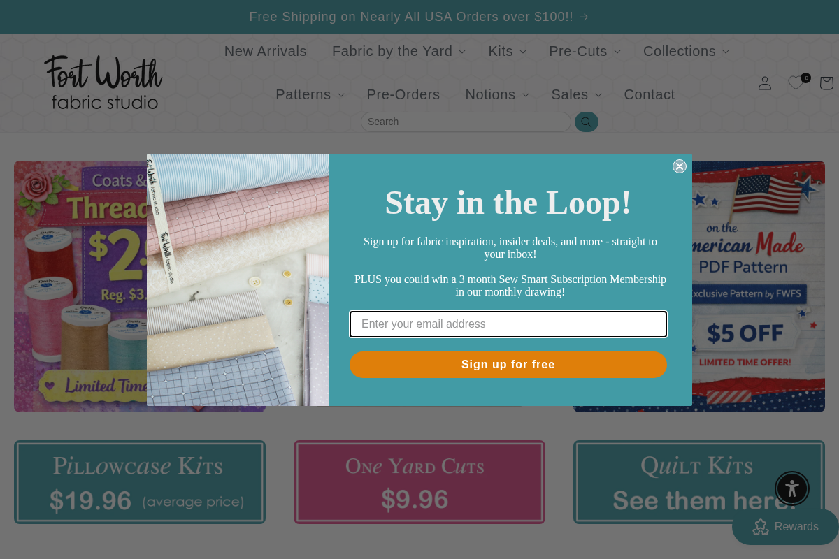 Fort Worth Fabric Studio homepage screenshot