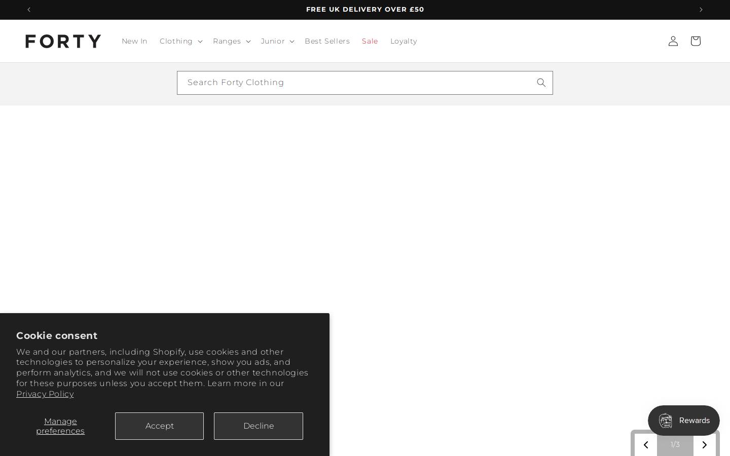 FORTY Clothing homepage screenshot