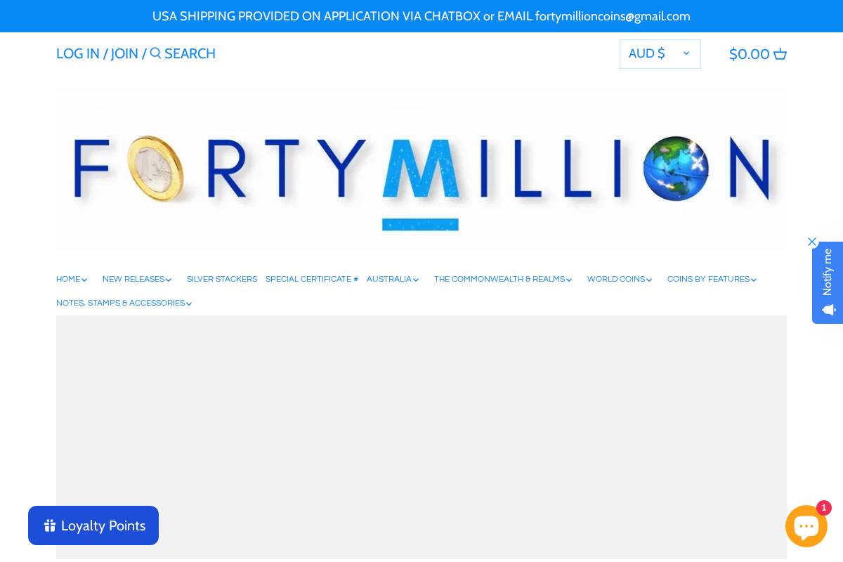 fortymillioncoins.com homepage screenshot