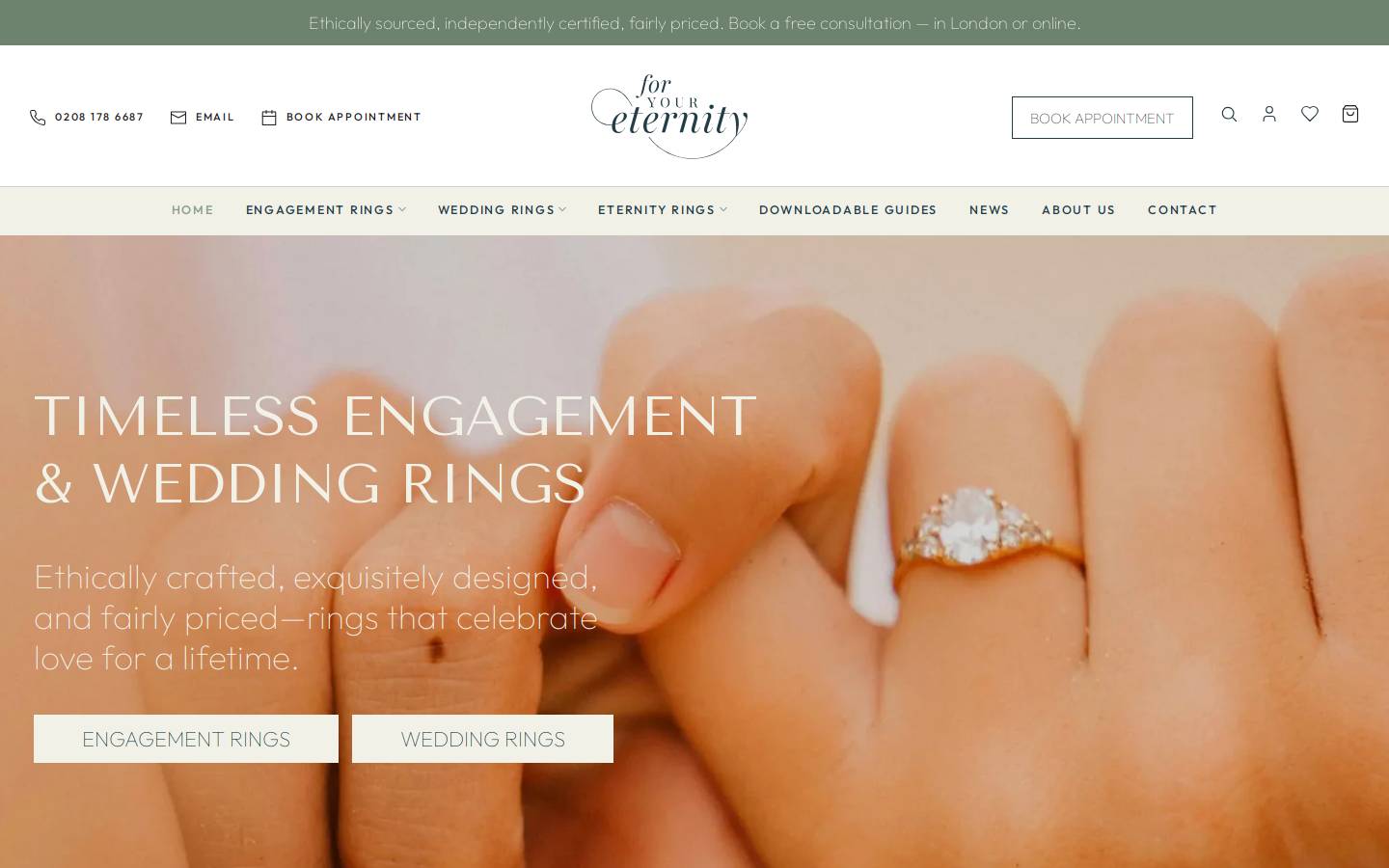 For Your Eternity homepage screenshot