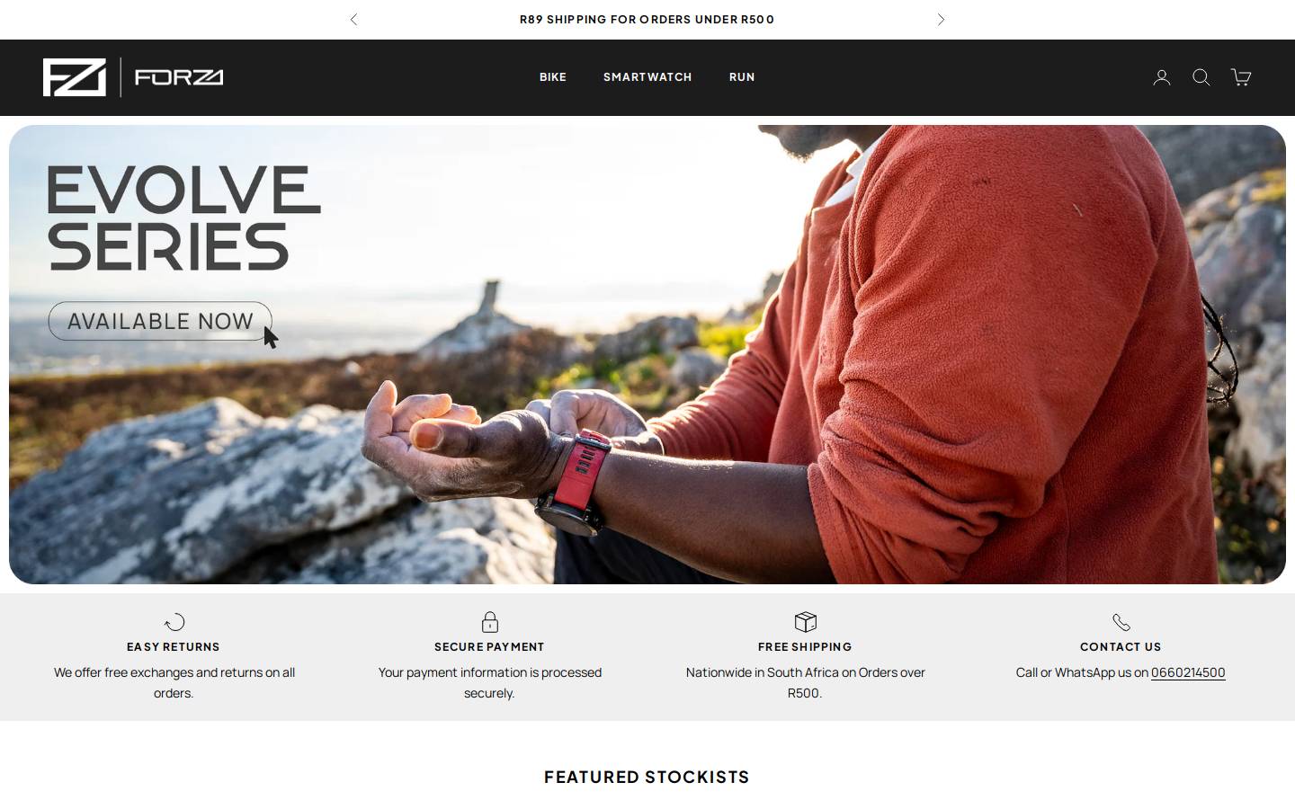 forza.co.za homepage screenshot