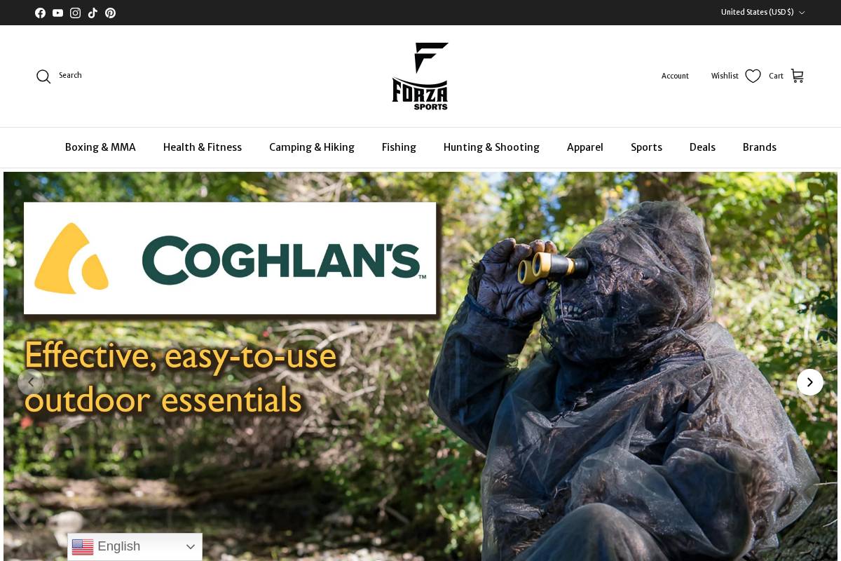 Forza Sports homepage screenshot