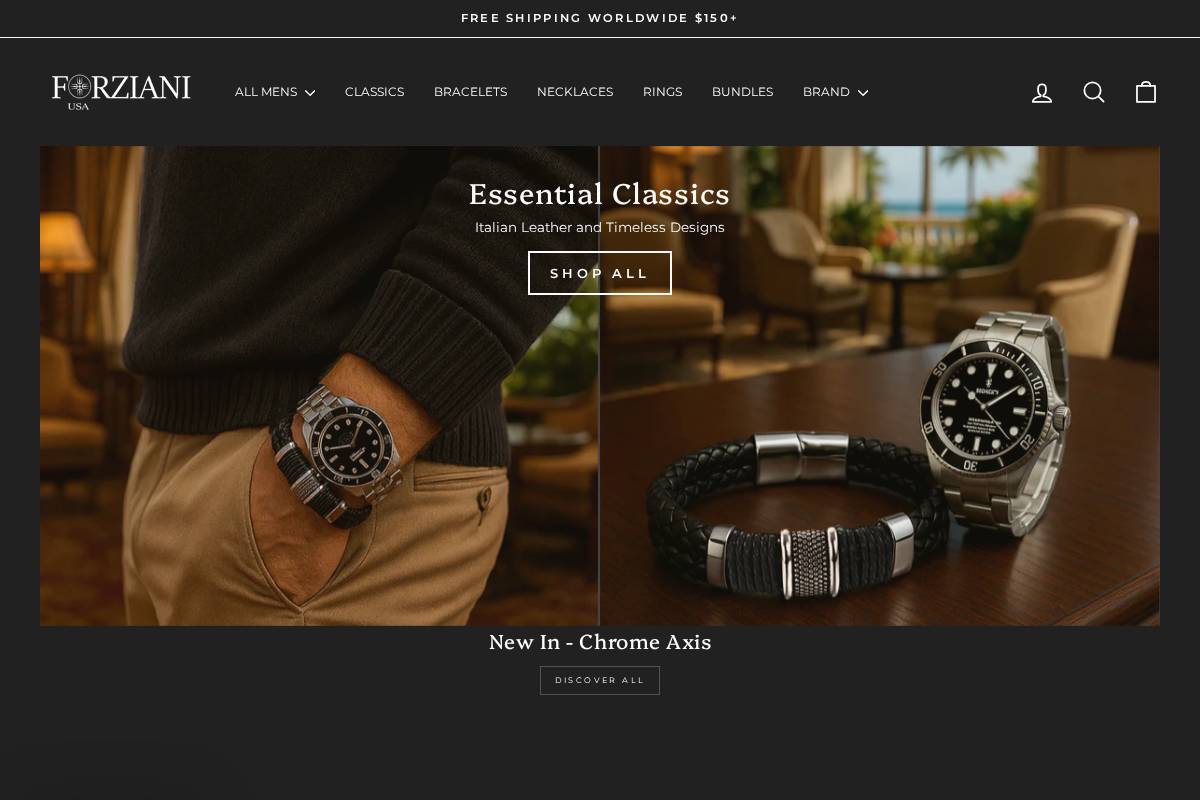 forziani.com homepage screenshot