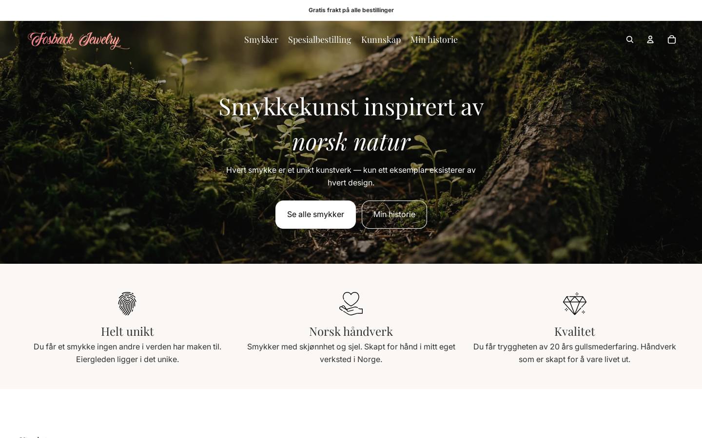 Fosback Jewelry homepage screenshot