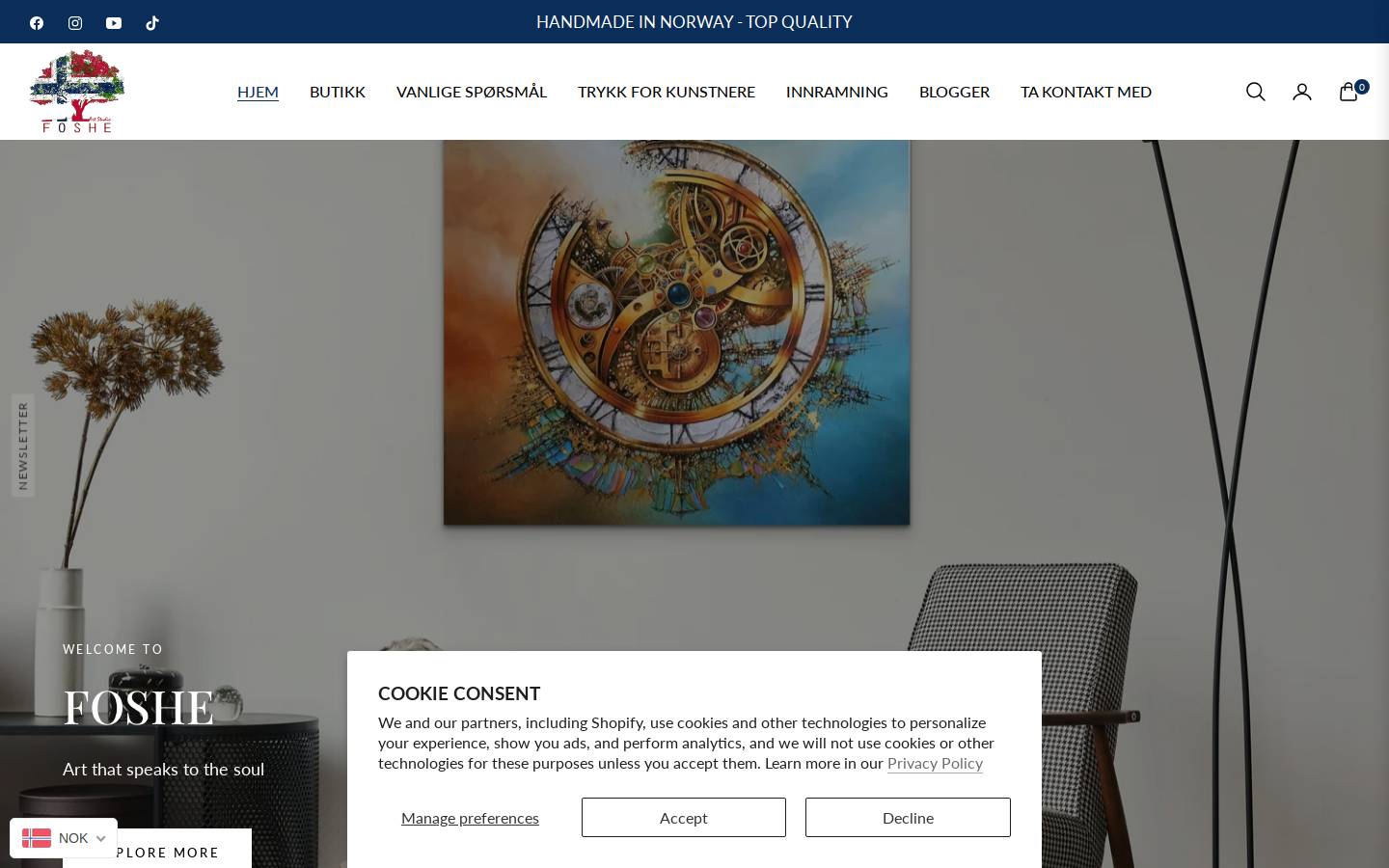 foshe.art homepage screenshot
