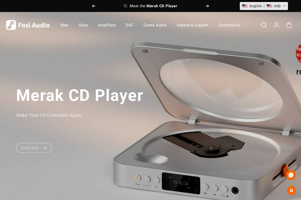 Fosiaudio homepage screenshot