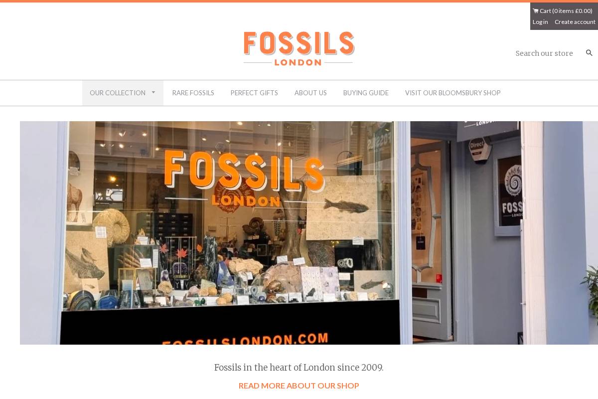 Fossilslondon homepage screenshot