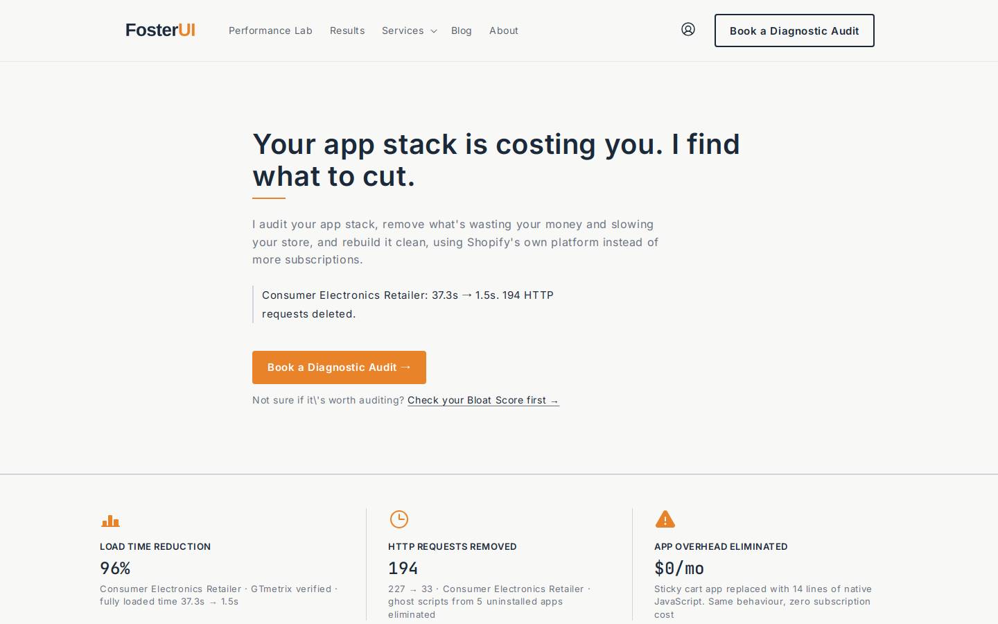 fosterui.com homepage screenshot
