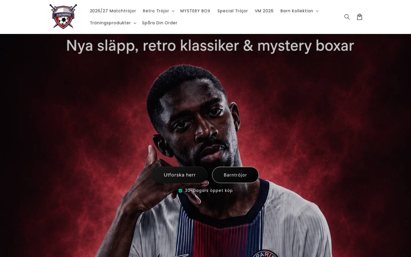 Fotbollmarknaden homepage screenshot