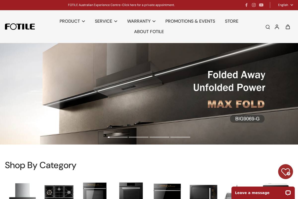 Fotile homepage screenshot