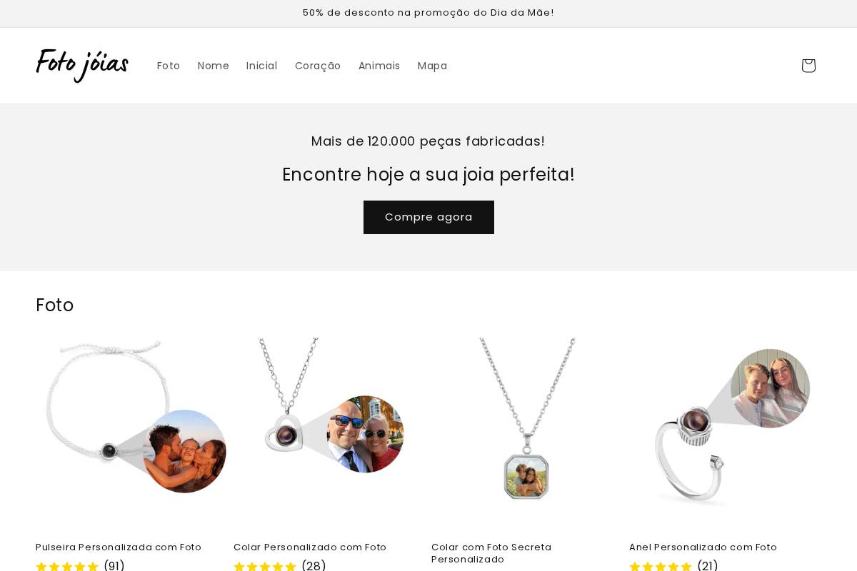 Fotojoias homepage screenshot