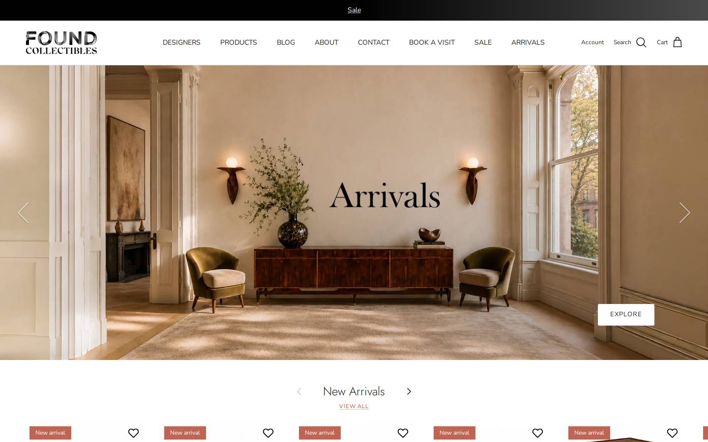 foundcollectibles.com homepage screenshot