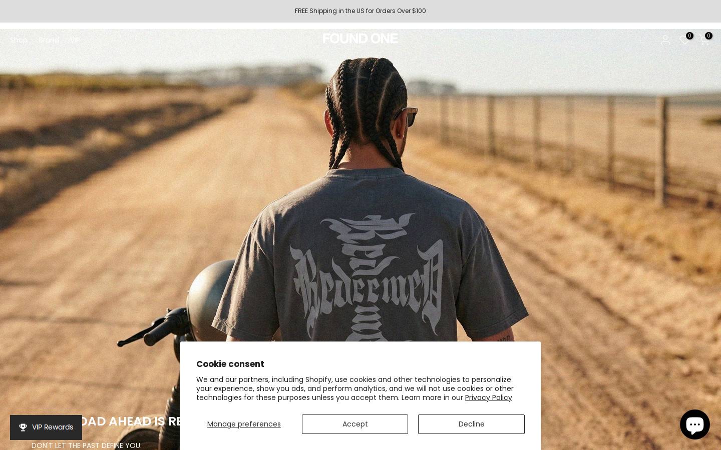 foundoneapparel.com homepage screenshot