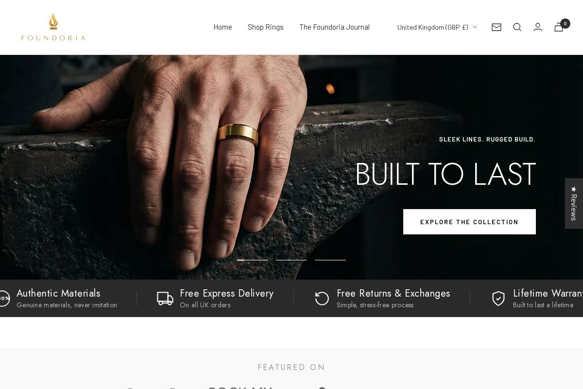 Foundoria homepage screenshot