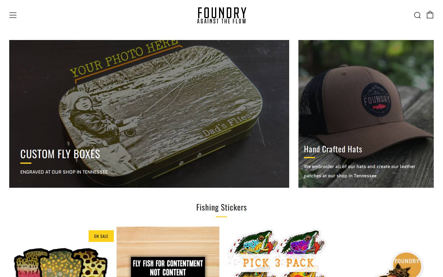 foundryfishing.com homepage screenshot
