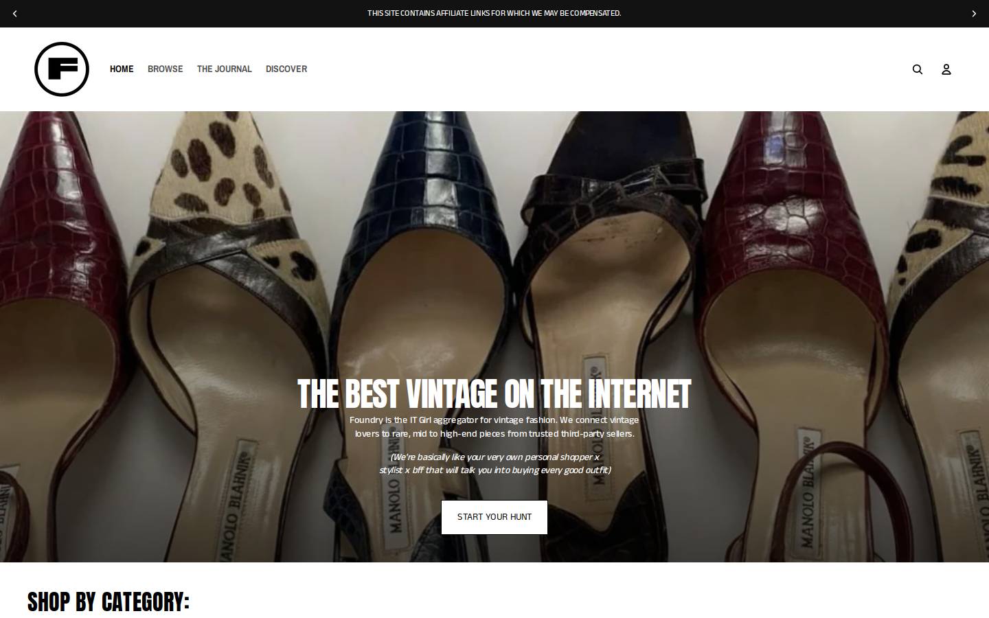 foundryvintage.com homepage screenshot