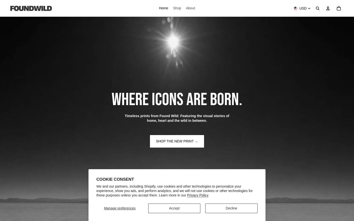 foundwild.co homepage screenshot