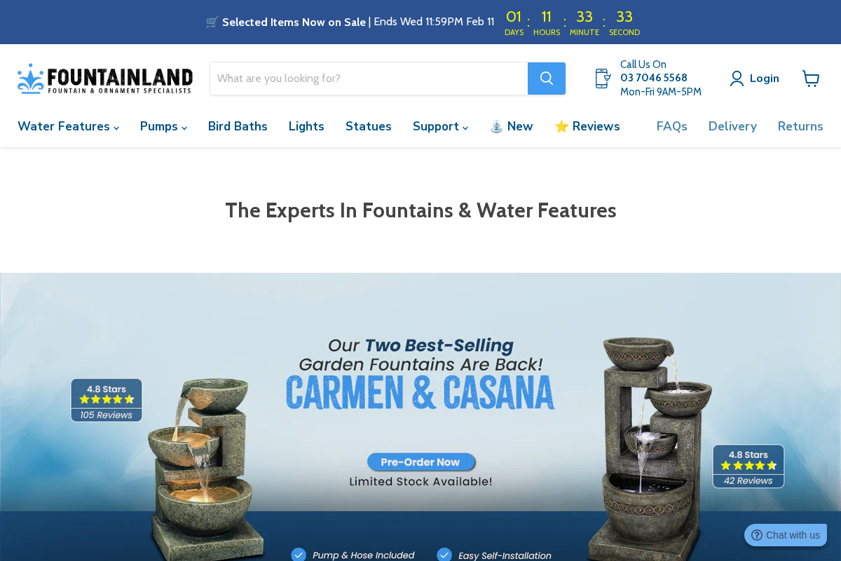 Fountainland homepage screenshot