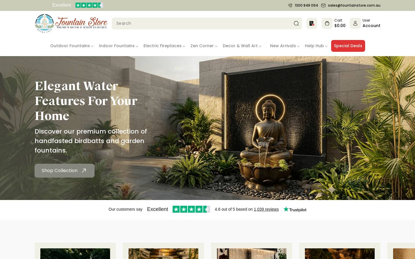 Fountain Store Australia & New Zealand homepage screenshot