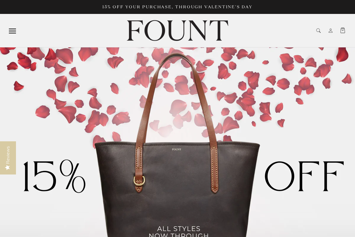 FOUNT homepage screenshot