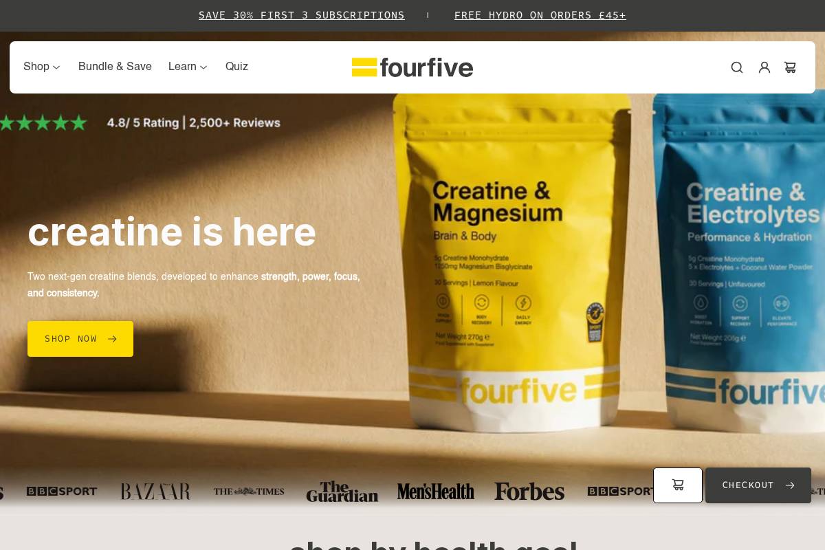 fourfive.com homepage screenshot