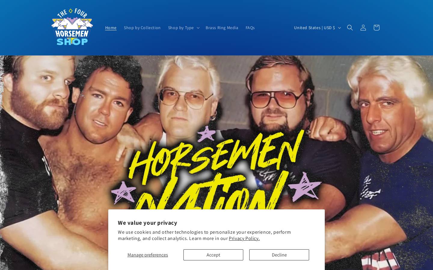 fourhorsemenshop.com homepage screenshot