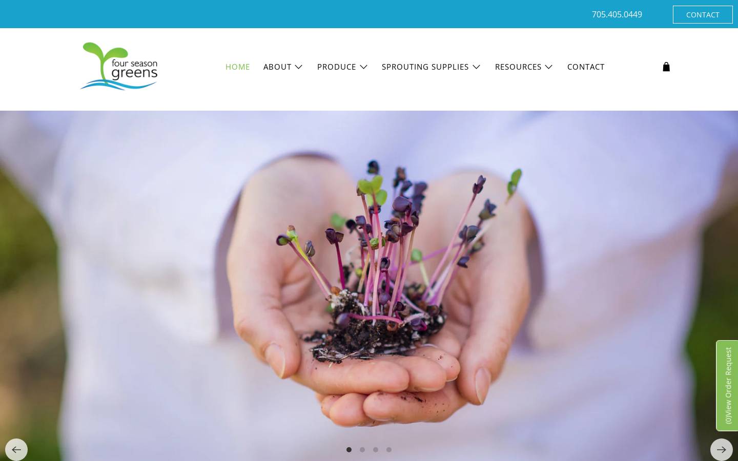 fourseasongreens.com homepage screenshot