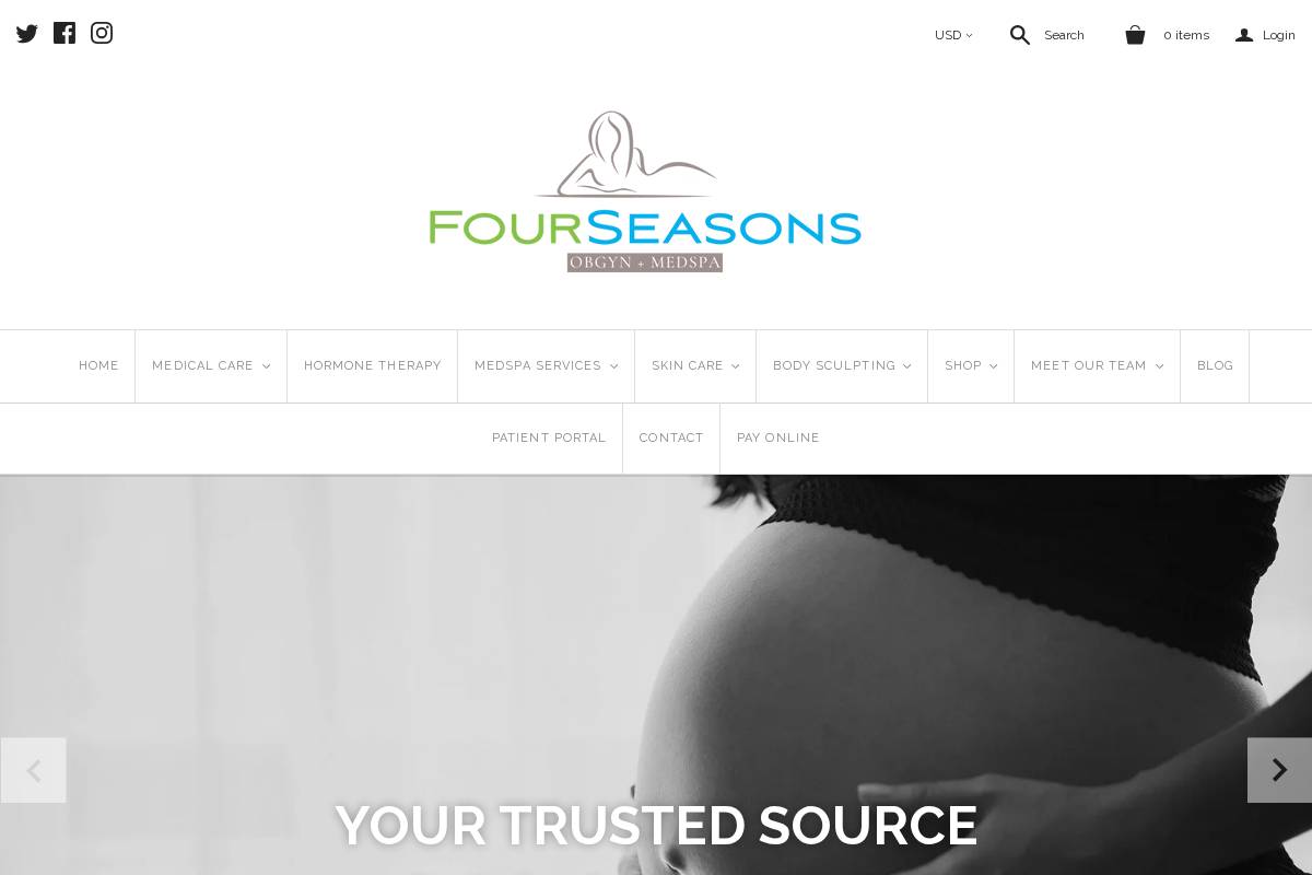 fourseasonsobgyn.com homepage screenshot