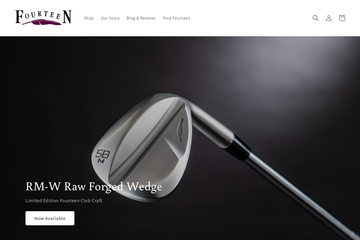 Fourteen Golf homepage screenshot