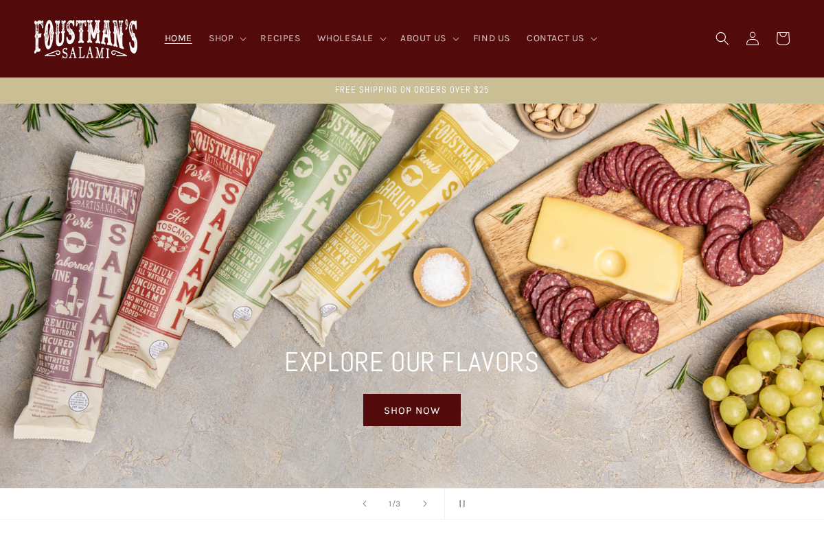 Foustman's Salami homepage screenshot