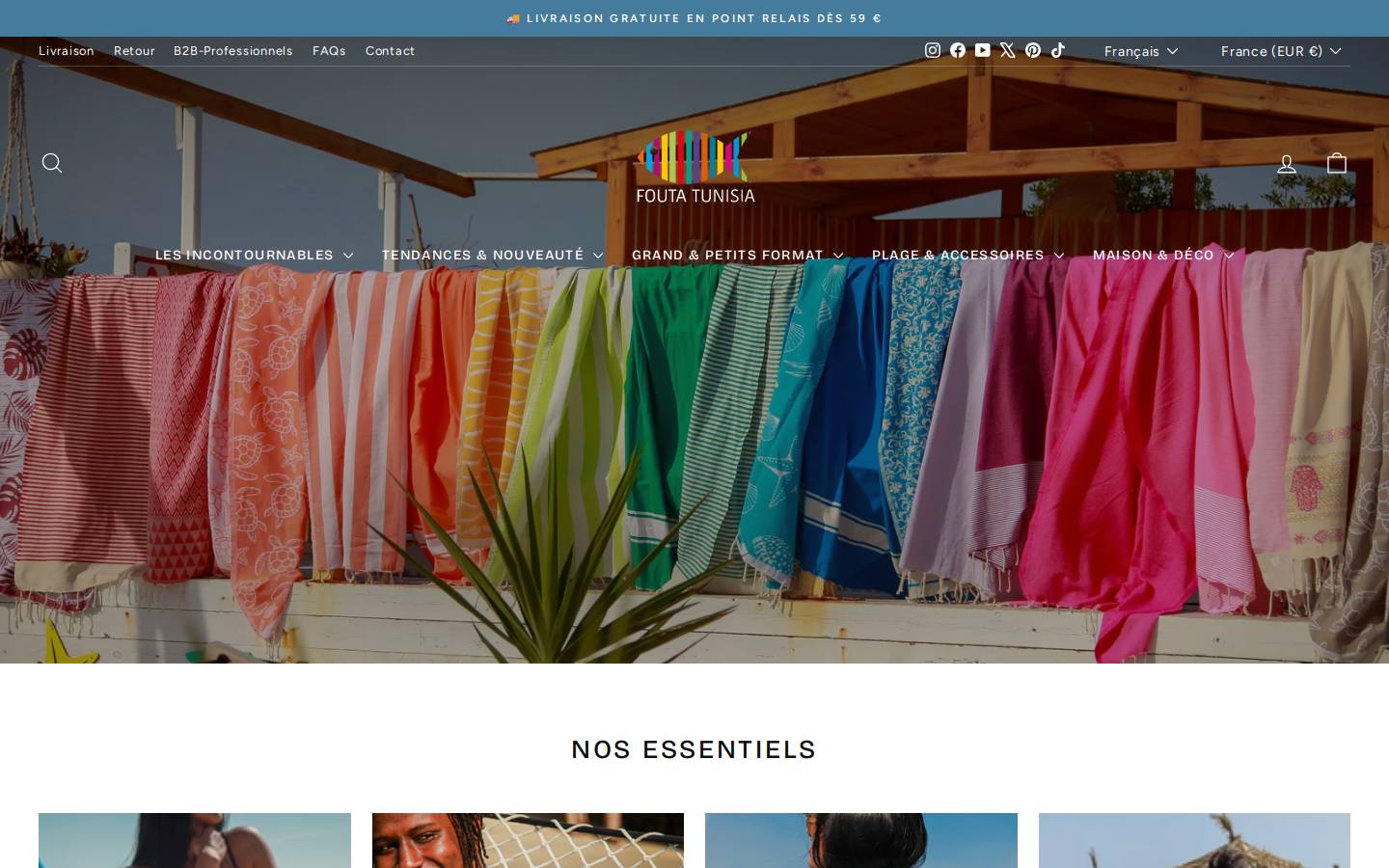 foutabeachtowels.com homepage screenshot
