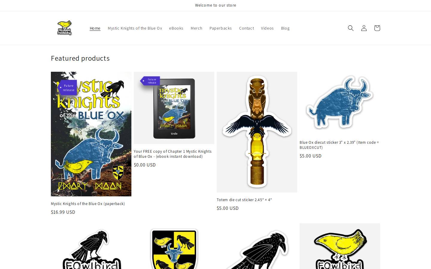 fowlbirdpublishing.com homepage screenshot