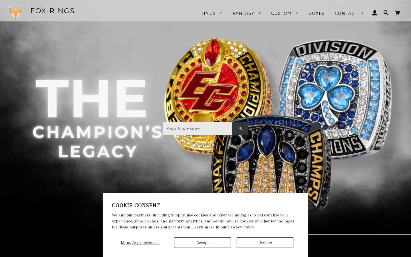 fox-rings.com homepage screenshot