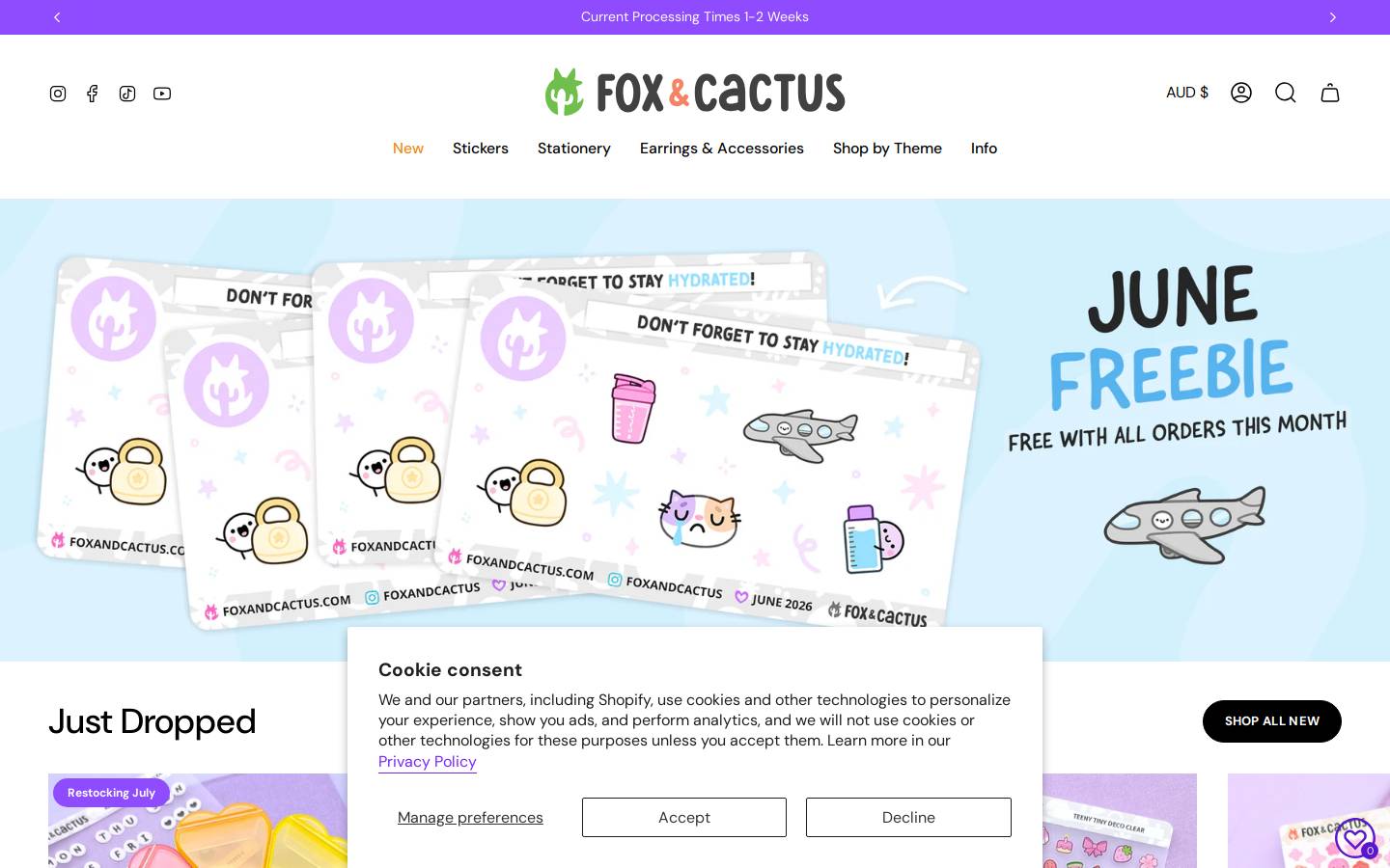foxandcactus.com homepage screenshot