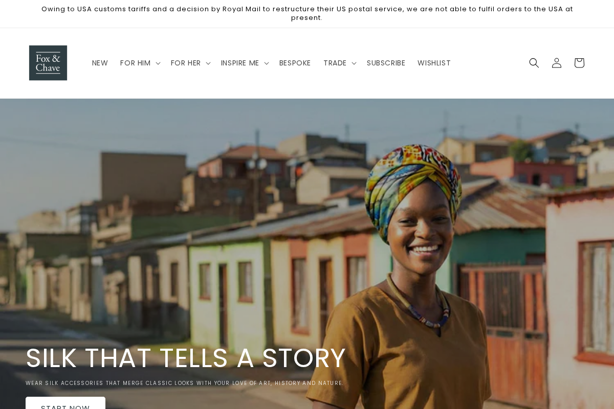 foxandchave.com homepage screenshot