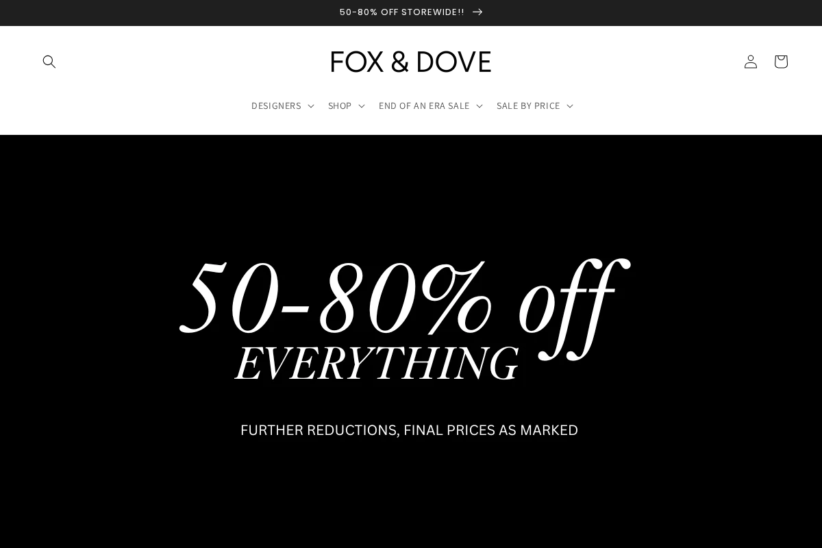 Fox & Dove homepage screenshot