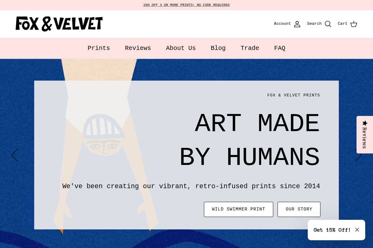 foxandvelvet.com homepage screenshot