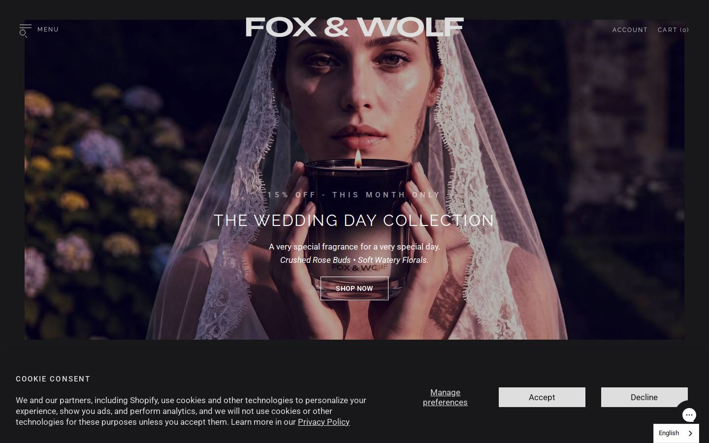 foxandwolfcollection.be homepage screenshot