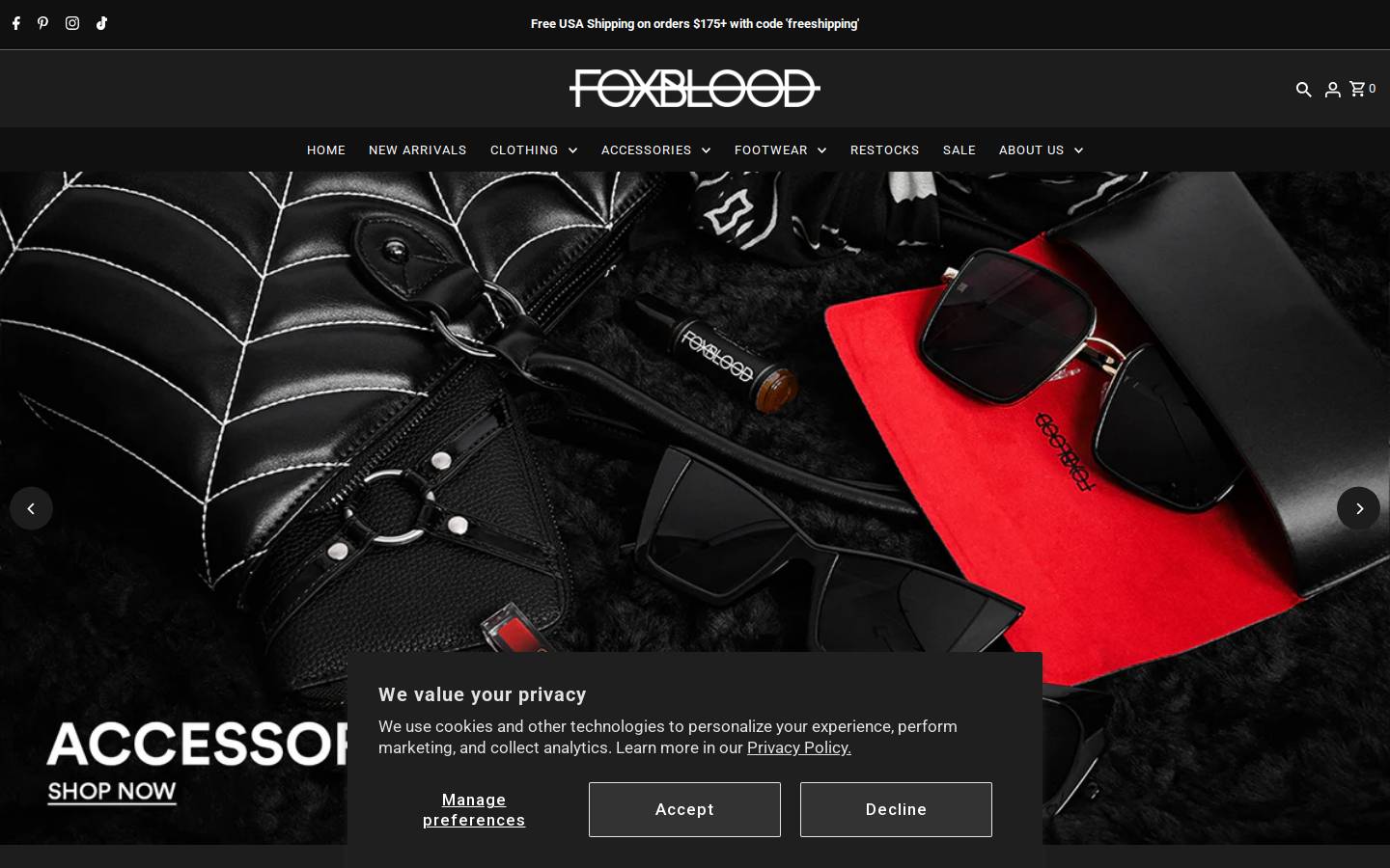 Foxblood homepage screenshot