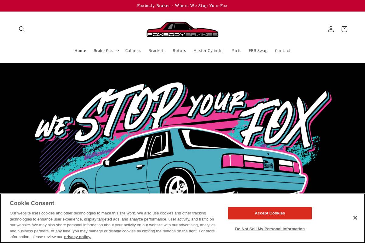 Foxbodybrakes.com homepage screenshot