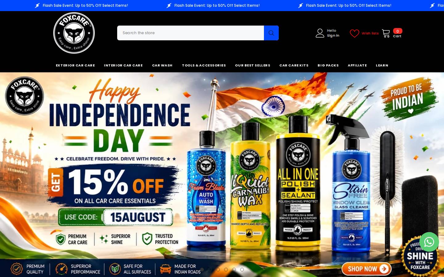 foxcare.in homepage screenshot