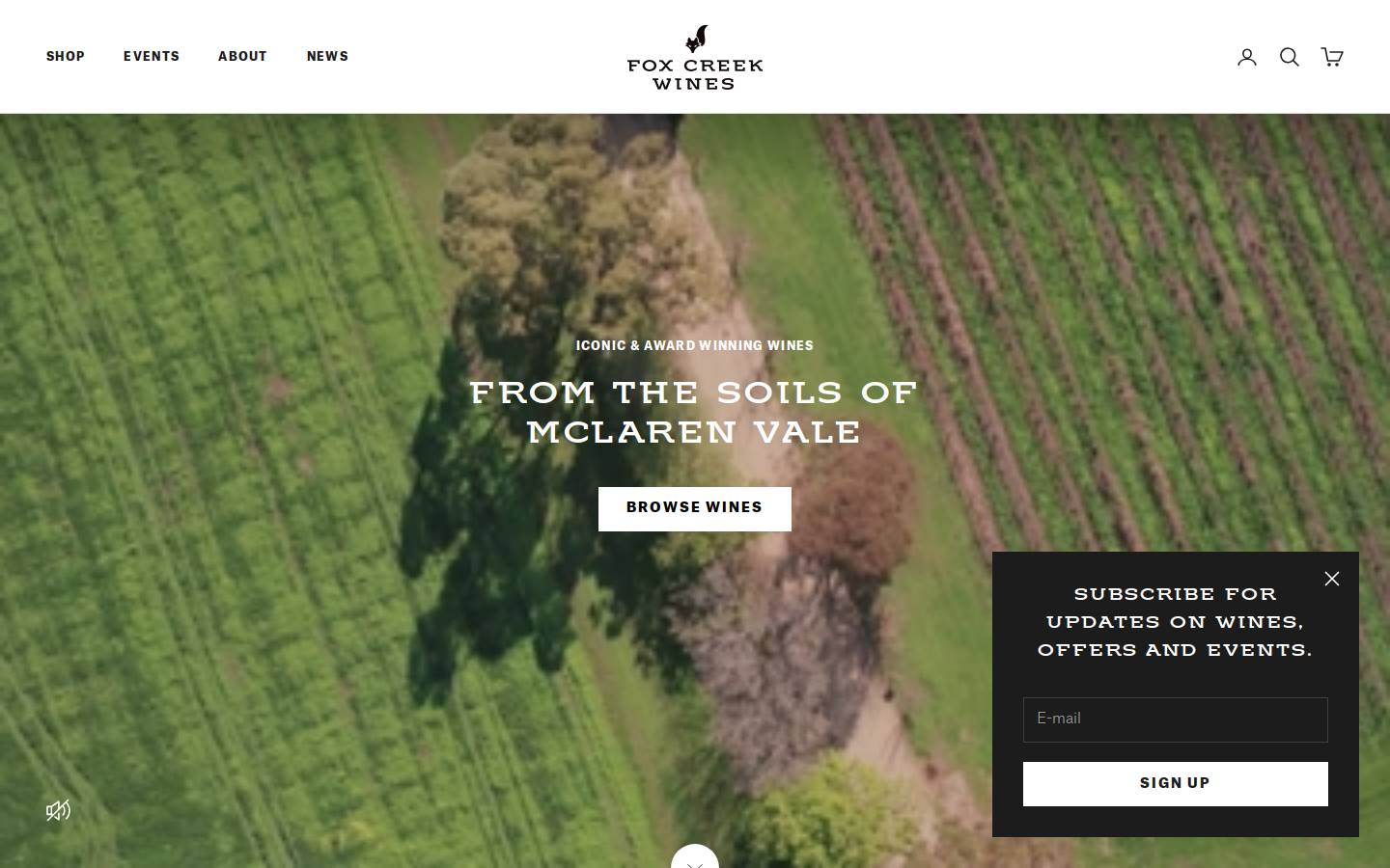 foxcreekwines.com homepage screenshot