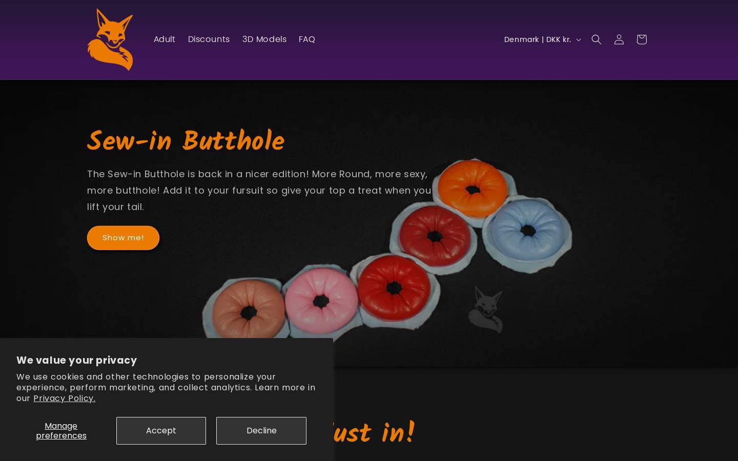 foxfur.dk homepage screenshot