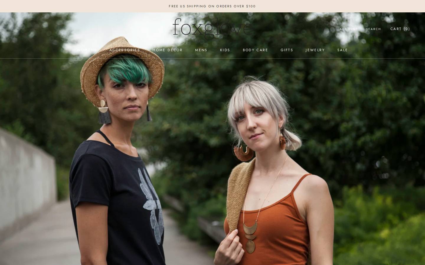 foxglovestore.com homepage screenshot