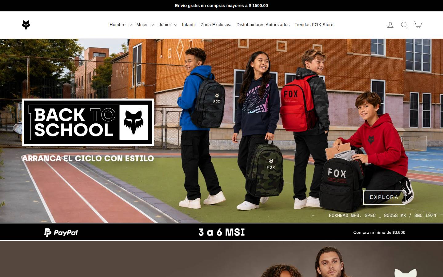 Fox Head homepage screenshot