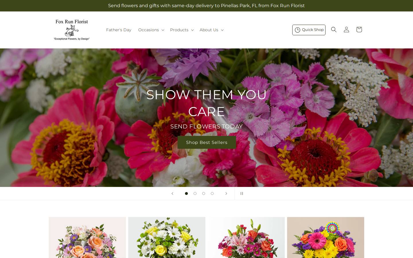 foxrunflorist.com homepage screenshot