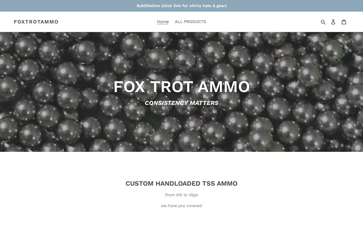 foxtrotammo.com homepage screenshot