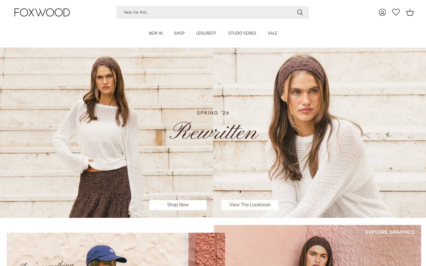 foxwoodclothing.com.au homepage screenshot