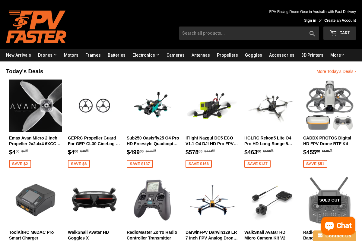 fpvfaster.com homepage screenshot