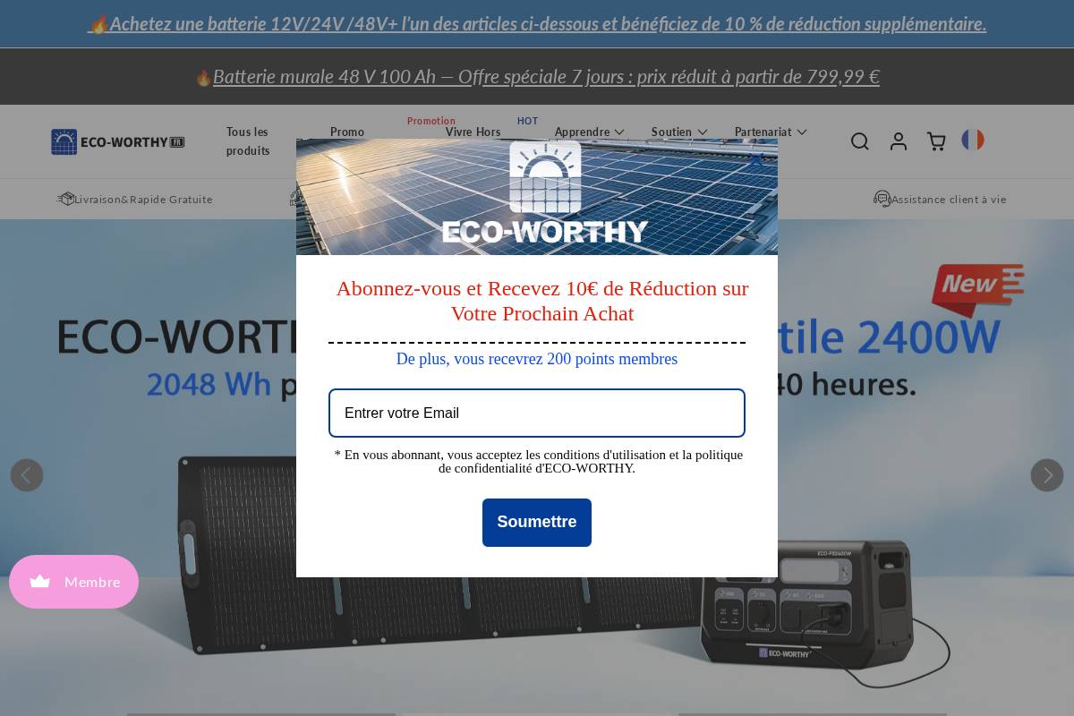 fr.eco-worthy.com homepage screenshot